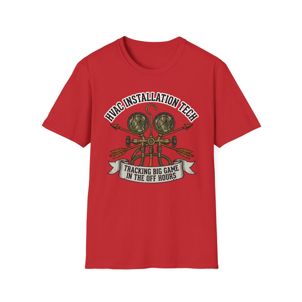 HVAC Installation Tech Tracking Big Game In The Off Hours T-Shirt