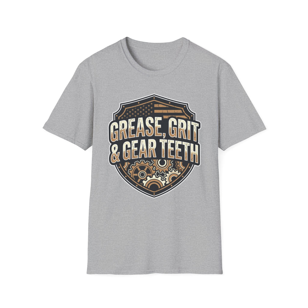 Grease, Grit & Gear Teeth Blue Collar Pride T-Shirt