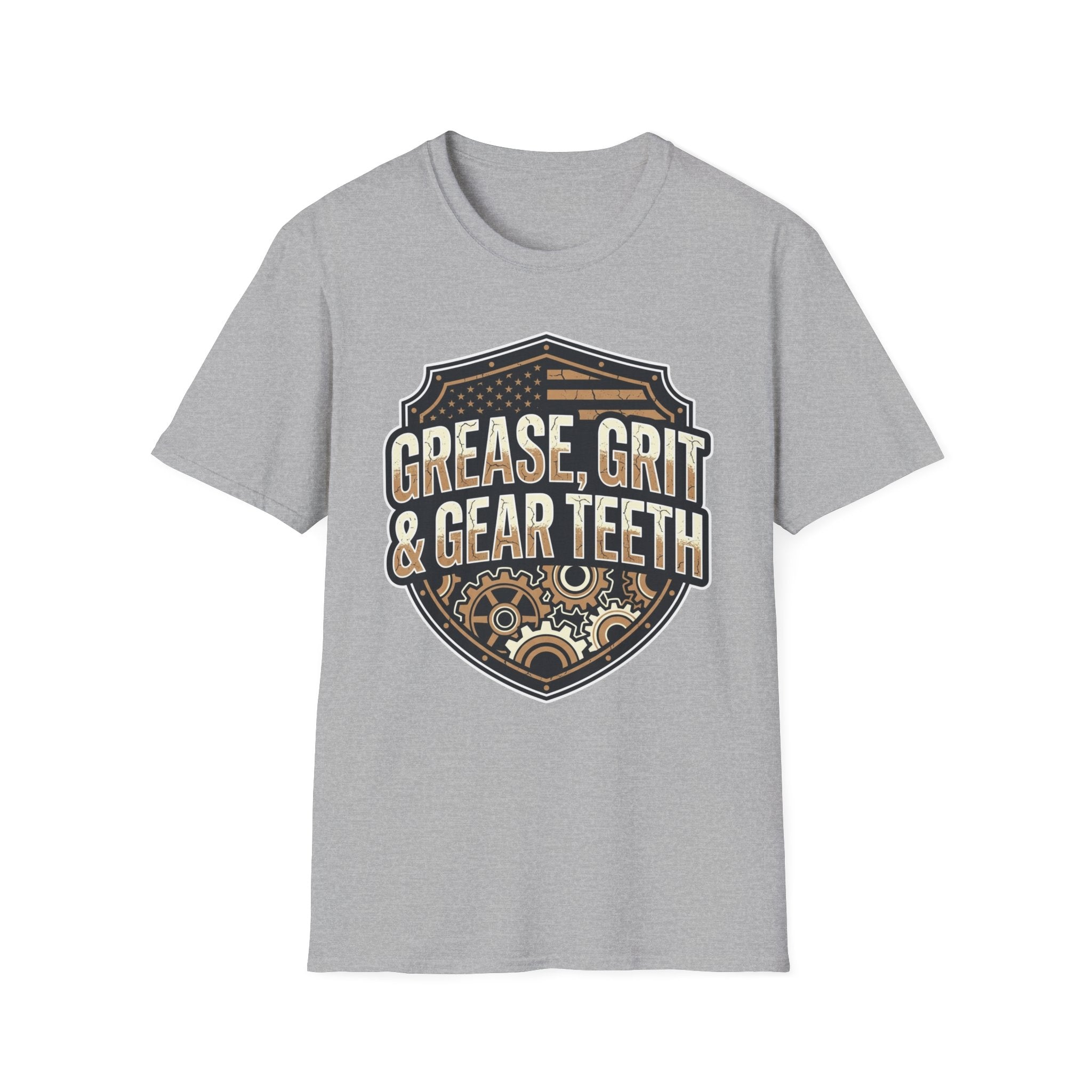 Grease, Grit & Gear Teeth Blue Collar Pride T-Shirt
