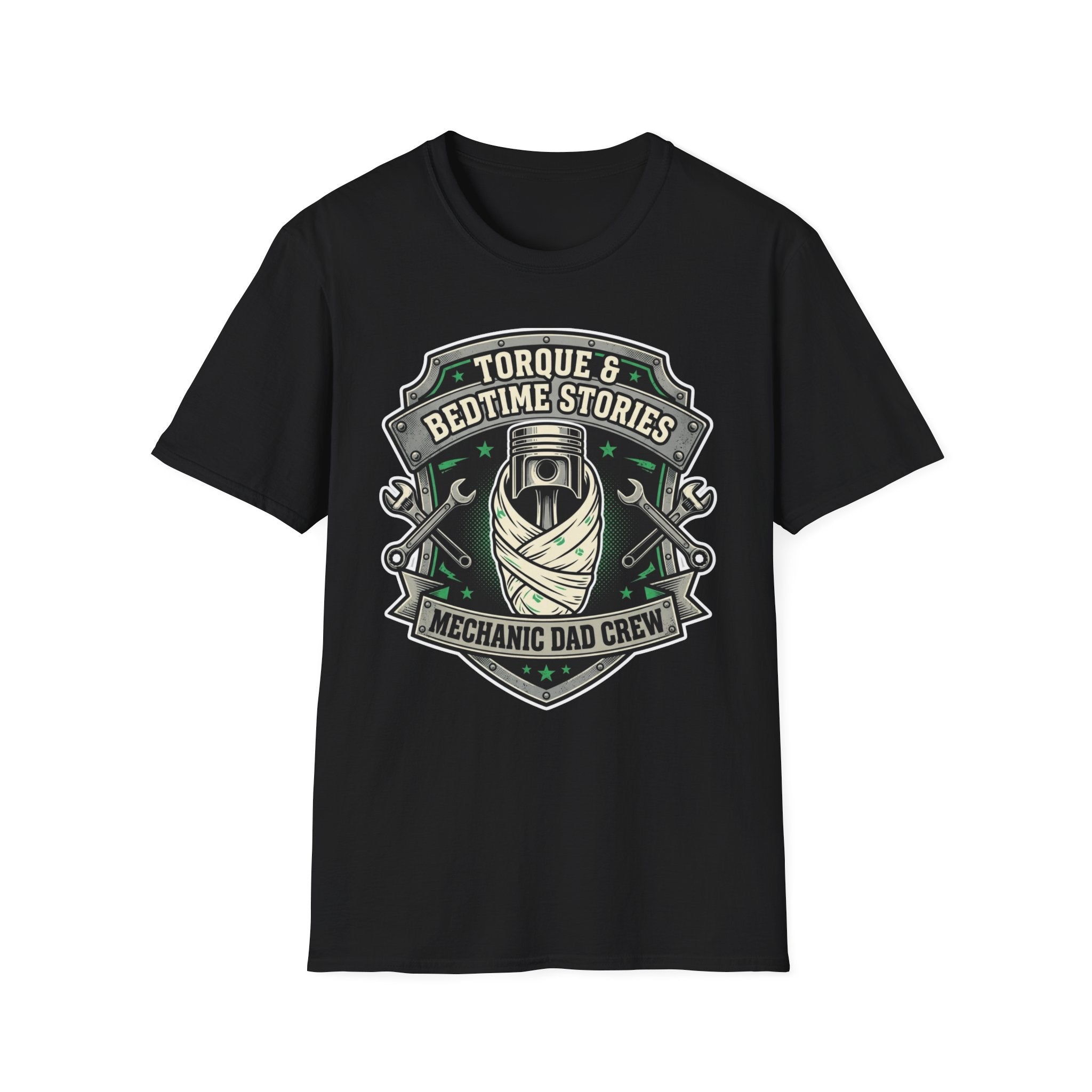 Tourque And Bedtime Stories Mechanic Dad Crew  T-Shirt