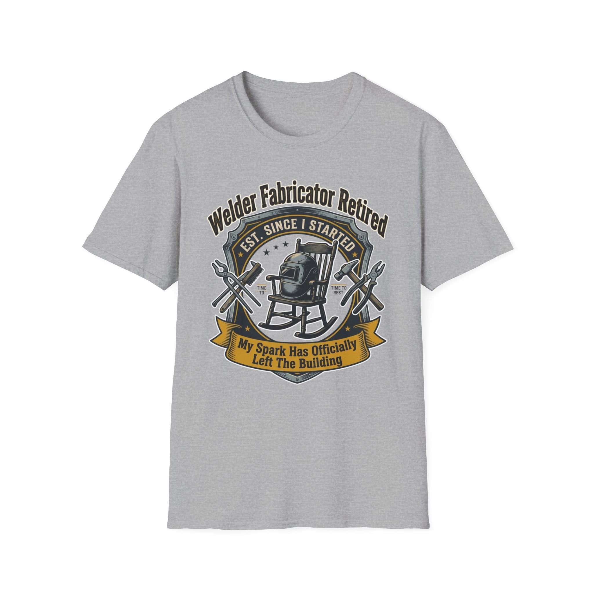 Welder Fabricator Retired My Spark Has Officially Left The Building T-Shirt