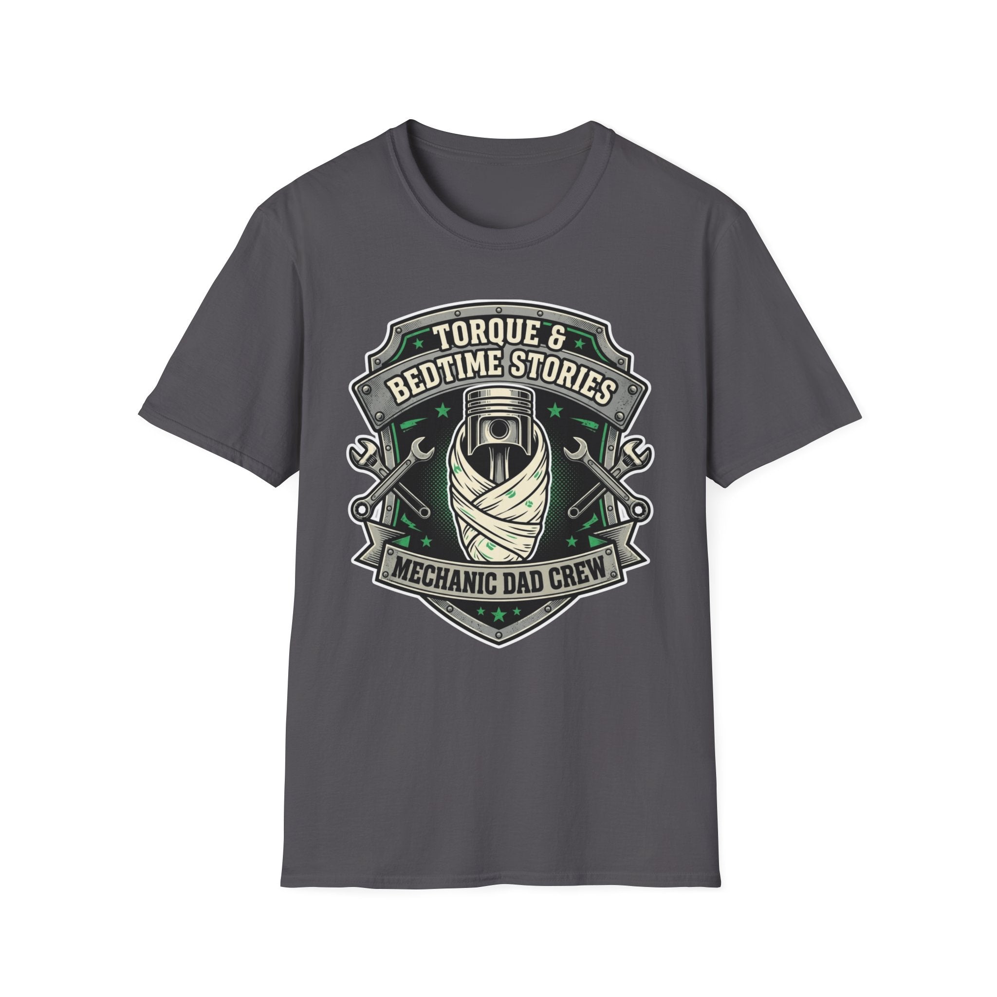 Tourque And Bedtime Stories Mechanic Dad Crew  T-Shirt