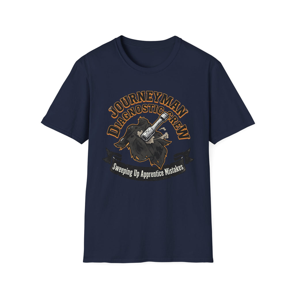 Journeyman Diagnostic Crew Sweeping Up Apprentice Mistakes T-Shirt