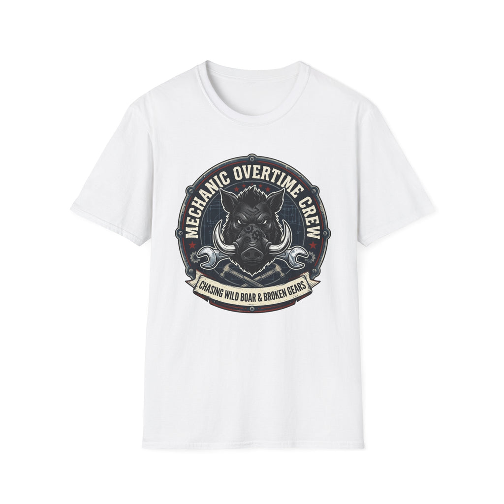 Mechanic Overtime Crew Chasing Wild Boar And Broken Gears T-Shirt