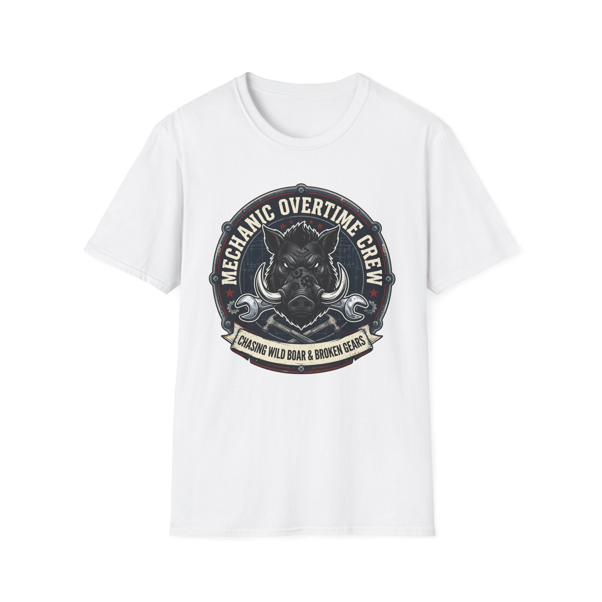 Mechanic Overtime Crew Chasing Wild Boar And Broken Gears T-Shirt