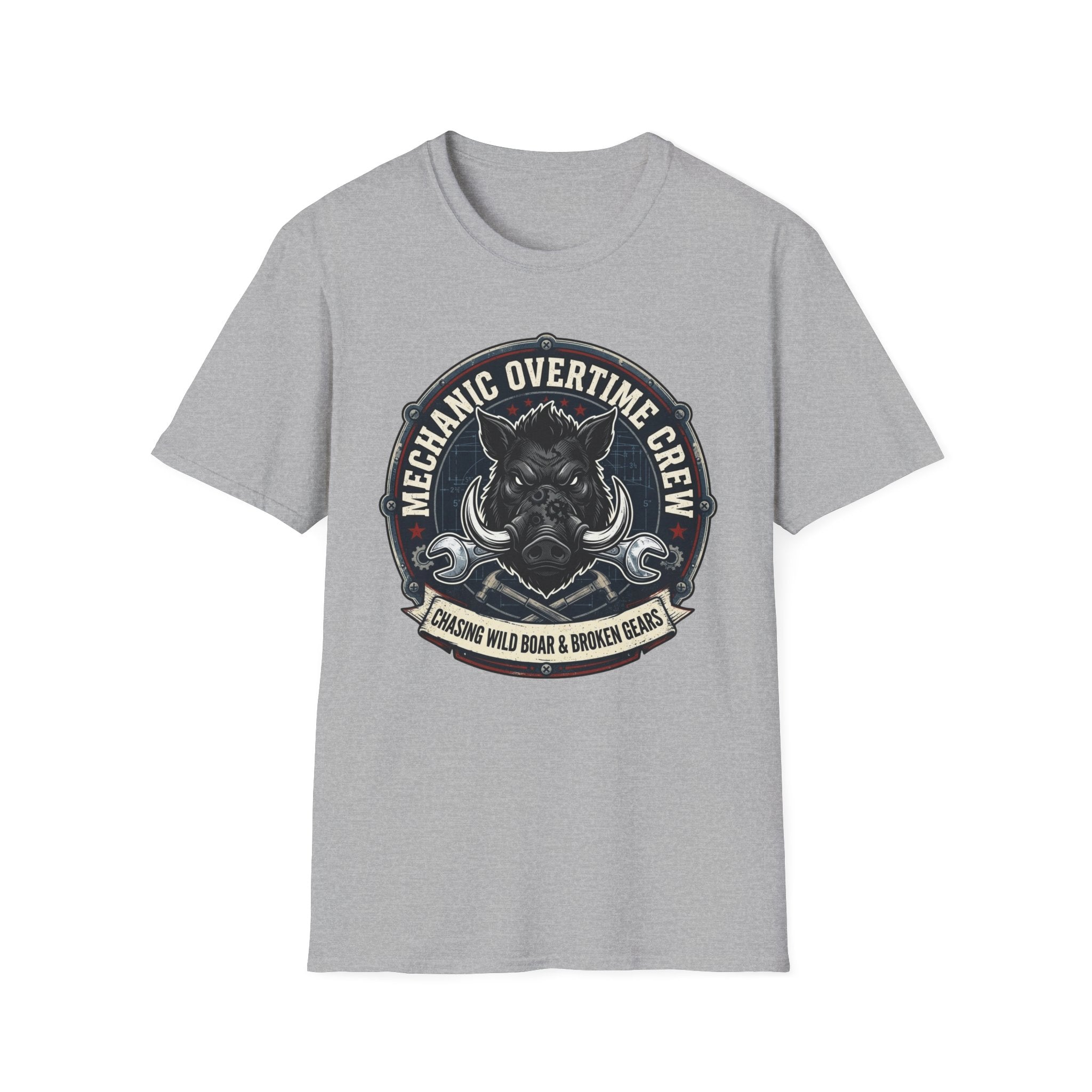 Mechanic Overtime Crew Chasing Wild Boar And Broken Gears T-Shirt
